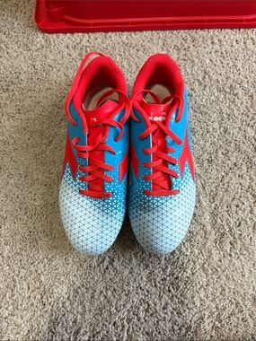 Diadora Kids Blue and Red cleats